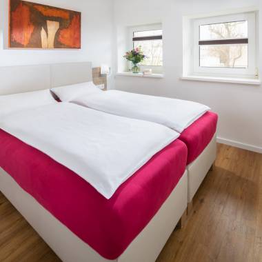 Schlafzimmer Luxus Ferienwohnung Leuchtturm Norderney
