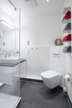 Badezimmer der exklusiven Ferienwohnung Marienhöhe Norderney