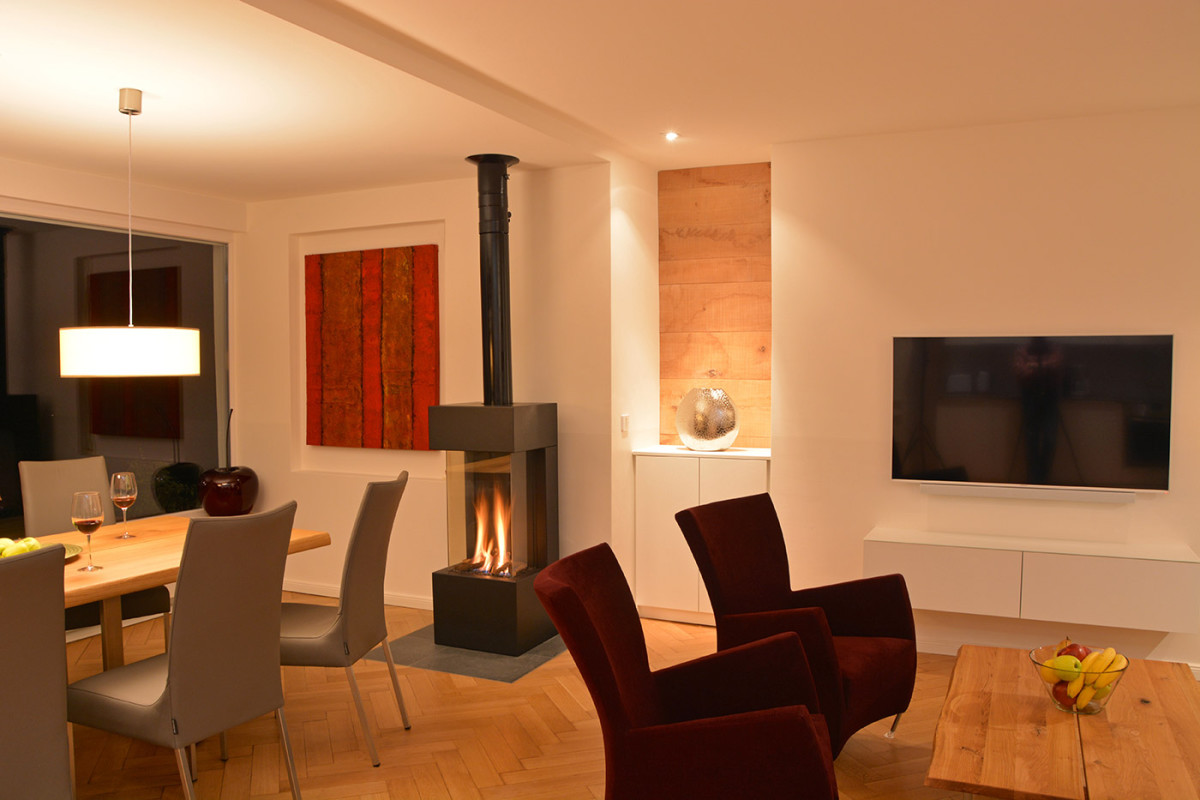 Gemütlicher Kaminabend in der Ferienwohnung Norderney im Storchennest