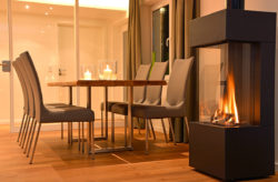 Kamin in einer winterlichen Ferienwohnung Norderney